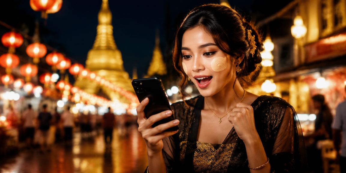 ရန်ကုန်မြို့တွင် မိုဘိုင်းဖုန်းဖြင့် ငွေသွင်းနေသော မြင်ကွင်း